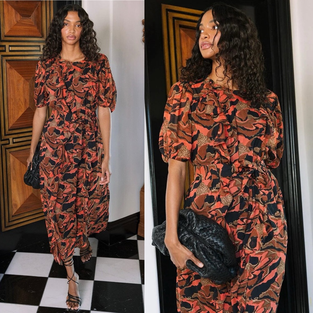 NWT Cleobella Paige Printed Midi Dress - Picture 1 of 13